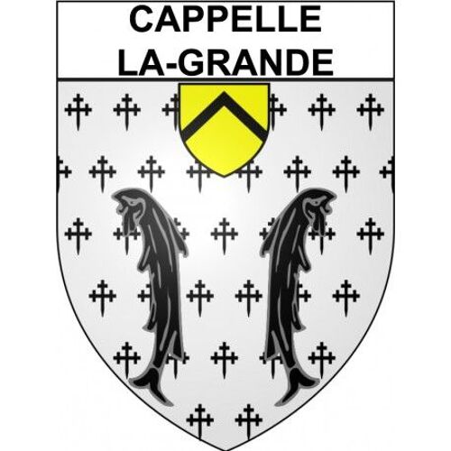 Cappelle-La-Grande 59 Ville Stickers Blason Autocollant Adhésif - Taille : 17 Cm