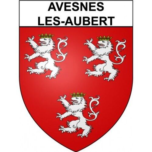 Avesnes-Les-Aubert 59 Ville Stickers Blason Autocollant Adhésif - Taille : 4 Cm