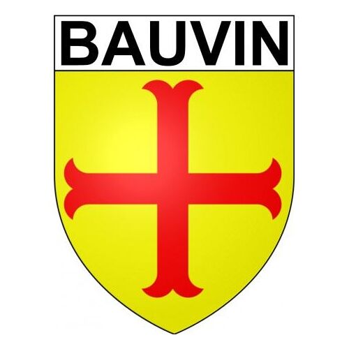 Bauvin 59 Ville Stickers Blason Autocollant Adhésif - Taille : 17 Cm