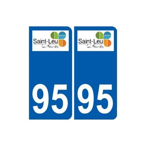 95 Saint-Leu-La-Forêt Logo Autocollant Sticker Plaque Immatriculation Ville - Couleur : Arrondis - Angles : Arrondis