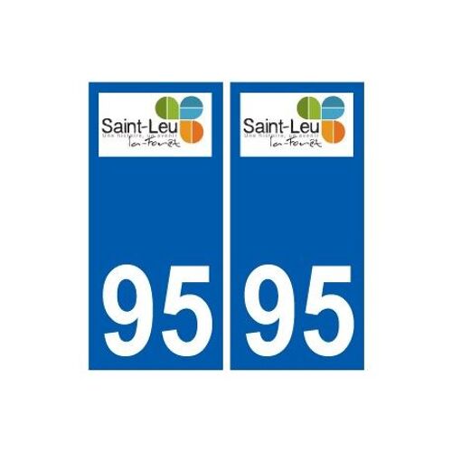 95 Saint-Leu-La-Forêt Logo Autocollant Sticker Plaque Immatriculation Ville - Couleur : Droits - Angles : Droits