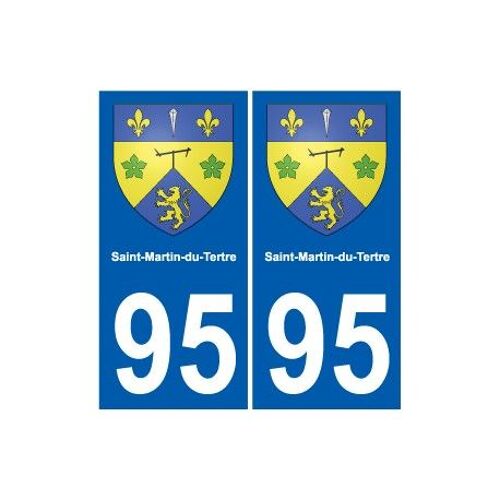 95 Saint-Martin-Du-Tertre Blason Autocollant Plaque Stickers Ville - Couleur : Droits - Angles : Droits