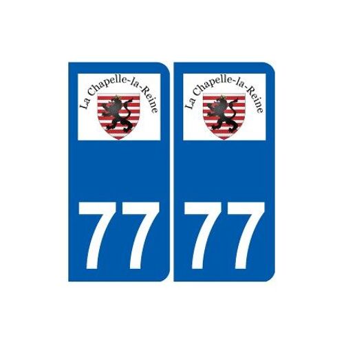 77 La Chapelle-La-Reine Logo Autocollant Plaque Stickers Ville - Couleur : Arrondis - Angles : Arrondis