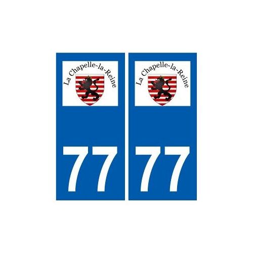 77 La Chapelle-La-Reine Logo Autocollant Plaque Stickers Ville - Couleur : Droits - Angles : Droits