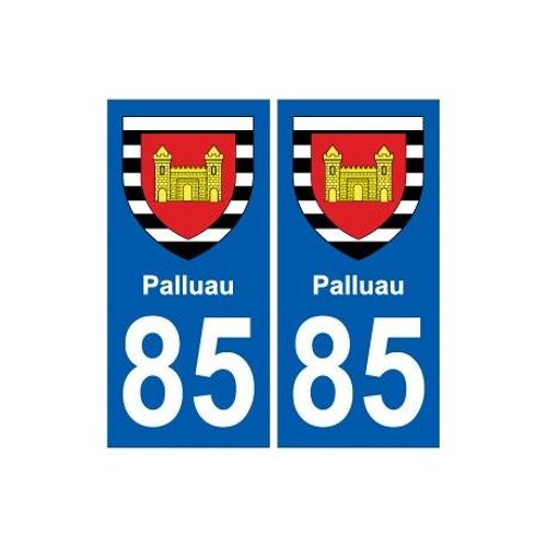 85 Palluau Blason Autocollant Plaque Stickers Ville - Couleur : Droits - Angles : Droits