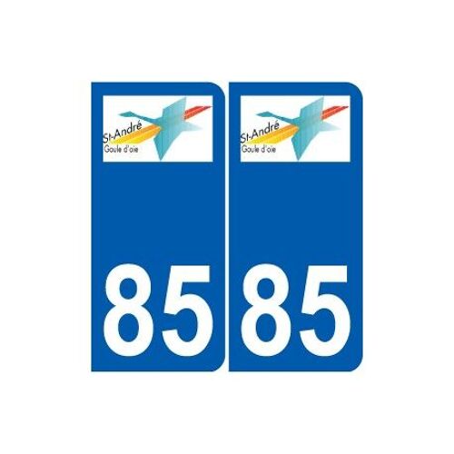 85 Saint-André-Goule-D'oie Logo Autocollant Plaque Stickers Ville - Couleur : Arrondis - Angles : Arrondis
