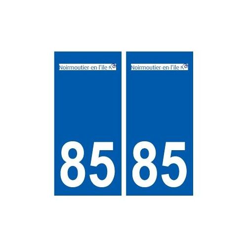 85 Noirmoutier-En-L'île Logo Sticker Plate Stickers City - Couleur : Droits - Angles : Droits