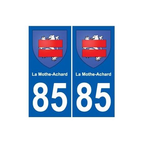 85 La Mothe-Achard Blason Autocollant Plaque Stickers Ville - Couleur : Droits - Angles : Droits