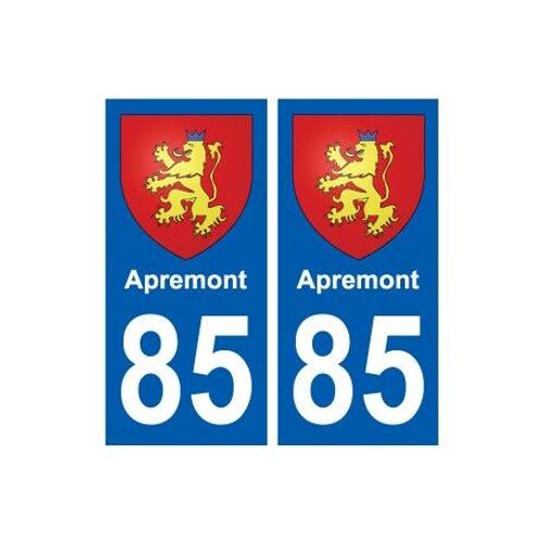 85 Apremont Blason Autocollant Plaque Stickers Ville - Couleur : Droits - Angles : Droits