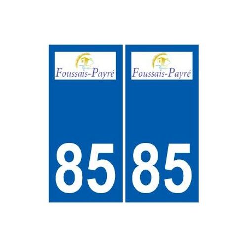 85 Foussais-Payré Blason Autocollant Plaque Stickers Ville - Couleur : Droits - Angles : Droits