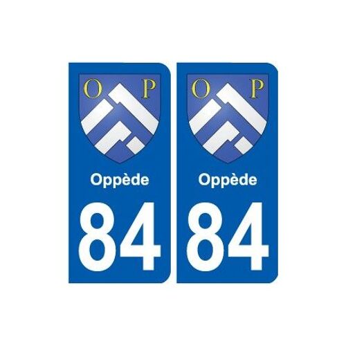 84 Oppède Blason Autocollant Plaque Stickers Ville - Couleur : Arrondis - Angles : Arrondis