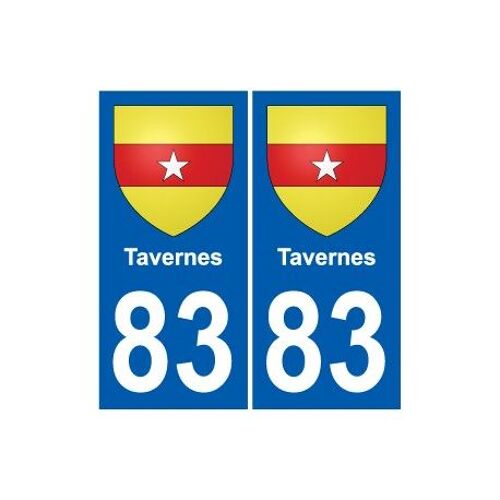 83 Tavernes Blason Autocollant Plaque Stickers Ville - Couleur : Droits - Angles : Droits