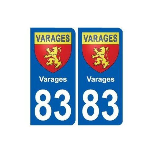 83 Varages Blason Autocollant Plaque Stickers Ville - Couleur : Arrondis - Angles : Arrondis