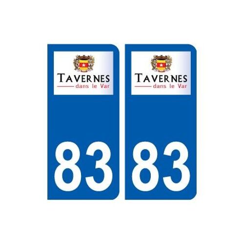 83 Tavernes Logo Autocollant Plaque Stickers Ville - Couleur : Arrondis - Angles : Arrondis