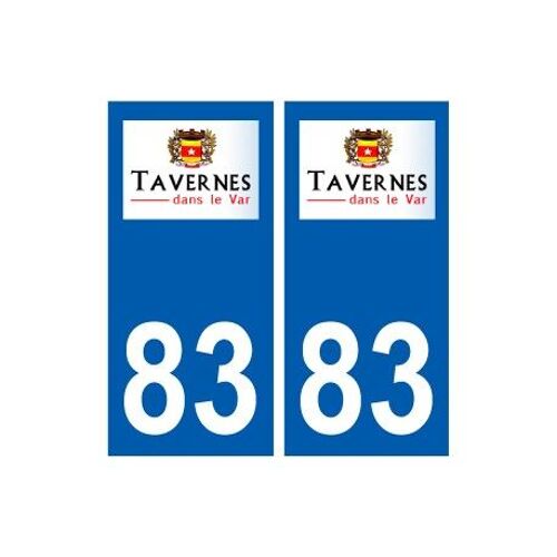 83 Tavernes Logo Autocollant Plaque Stickers Ville - Couleur : Droits - Angles : Droits