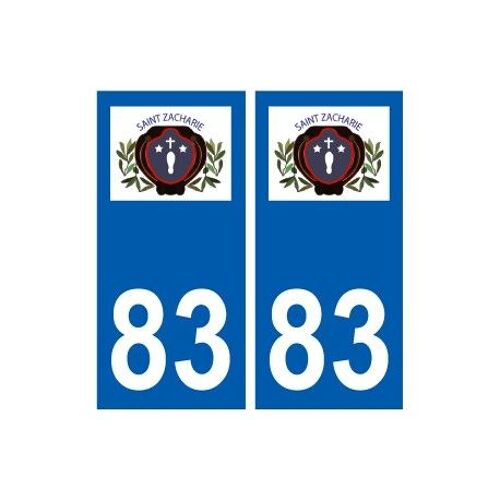 83 Saint-Zacharie Logo Autocollant Plaque Stickers Ville - Couleur : Droits - Angles : Droits