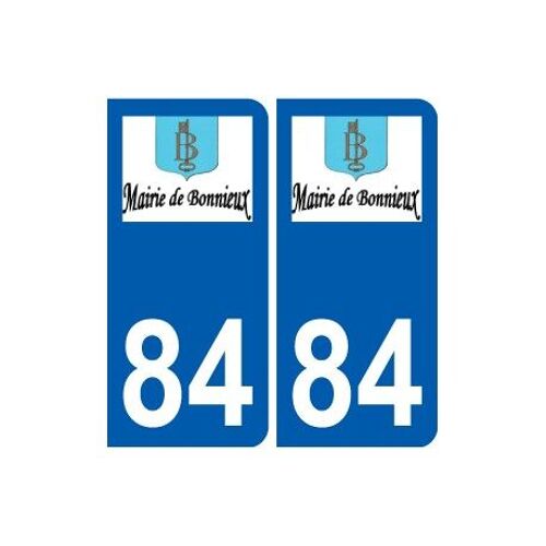 84 Bonnieux Logo Autocollant Plaque Stickers Ville - Couleur : Arrondis - Angles : Arrondis