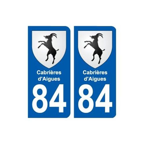 84 Cabrières-D'aigues Blason Autocollant Plaque Stickers Ville - Couleur : Arrondis - Angles : Arrondis