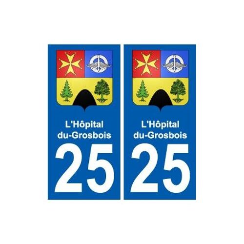 25 L'hôpital-Du-Grosbois Blason Autocollant Plaque Stickers Ville - Couleur : Droits - Angles : Droits