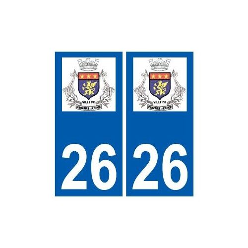 26 Saint-Nazaire-En-Royans Logo Autocollant Plaque Stickers Ville - Couleur : Droits - Angles : Droits