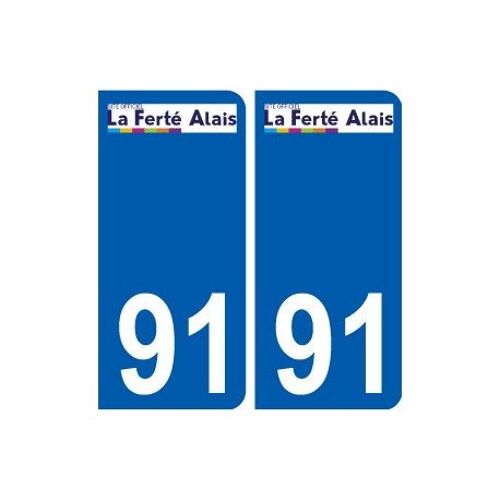 91 La Ferté-Alais Logo Autocollant Plaque Stickers Ville - Couleur : Arrondis - Angles : Arrondis