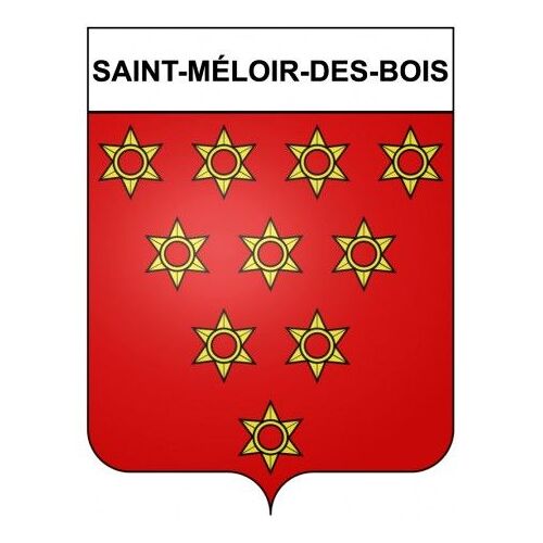 Saint-Méloir-Des-Bois 22 Ville Stickers Blason Autocollant Adhésif - Taille : 12 Cm