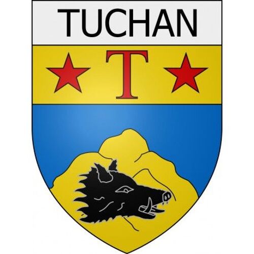 Tuchan 11 Ville Stickers Blason Autocollant Adhésif - Taille : 8 Cm