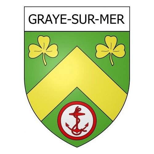 Graye-Sur-Mer 14 Ville Stickers Blason Autocollant Adhésif - Taille : 17 Cm