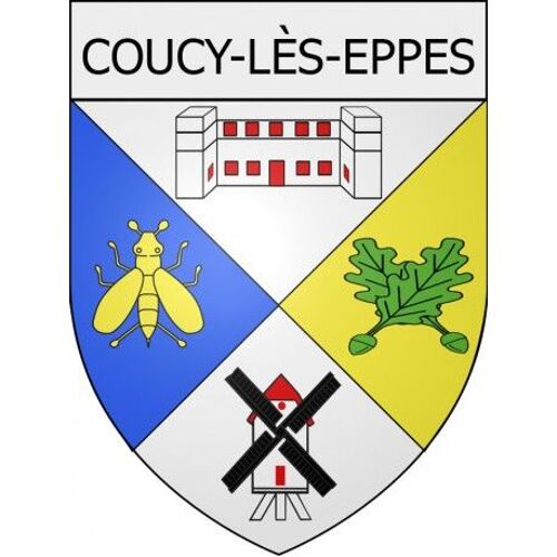 Coucy-Lès-Eppes 02 Ville Stickers Blason Autocollant Adhésif - Taille : 4 Cm