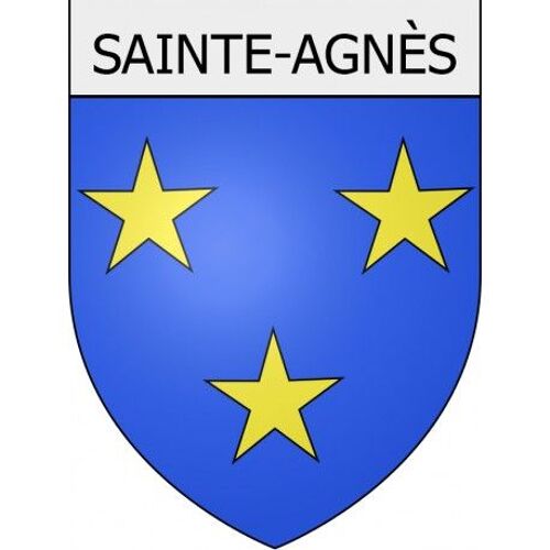 Sainte-Agnès 06 Ville Stickers Blason Autocollant Adhésif - Taille : 12 Cm