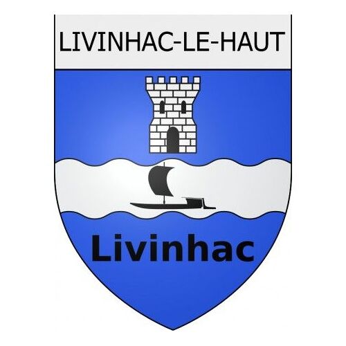 Livinhac-Le-Haut 12 Ville Stickers Blason Autocollant Adhésif - Taille : 4 Cm