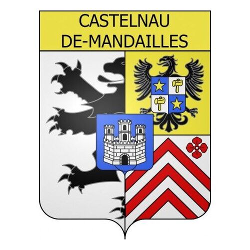 Castelnau-De-Mandailles 12 Ville Stickers Blason Autocollant Adhésif - Taille : 4 Cm