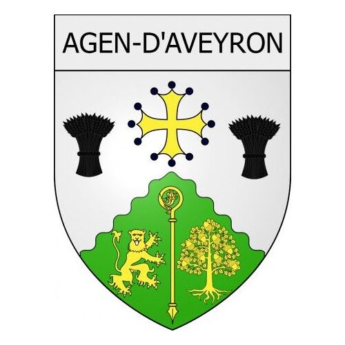 Agen-D'aveyron 12 Ville Stickers Blason Autocollant Adhésif - Taille : 17 Cm