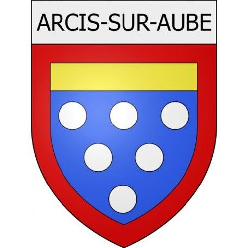 Arcis-Sur-Aube 10 Ville Stickers Blason Autocollant Adhésif - Taille : 17 Cm