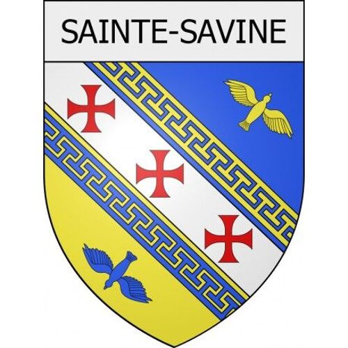 Sainte-Savine 10 Ville Stickers Blason Autocollant Adhésif - Taille : 4 Cm