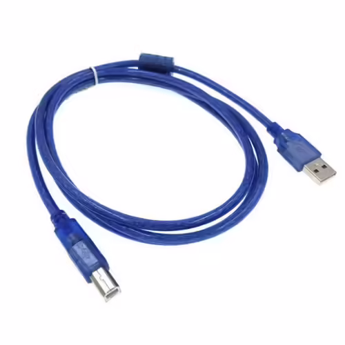 Câble USB 2.0 Type A vers Type B ¿ 1,50 m ¿ Bleu ¿ 480 Mbit/s ¿ Compatible Imprimantes et Scanners Canon, HP, Epson, Samsung, Lexmark, Dell, Xerox