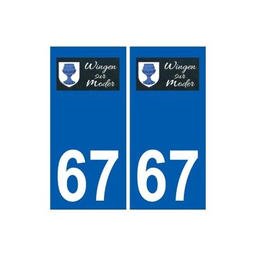 67 Wingen-Sur-Moder Logo Autocollant Plaque Stickers Ville - Couleur : Droits - Angles : Droits