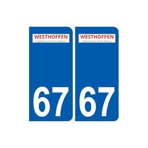 67 Westhoffen Logo Autocollant Plaque Stickers Ville - Couleur : Arrondis - Angles : Arrondis