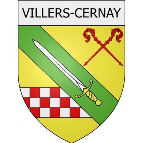 Villers-Cernay 08 Ville Stickers Blason Autocollant Adhésif - Taille : 12 Cm