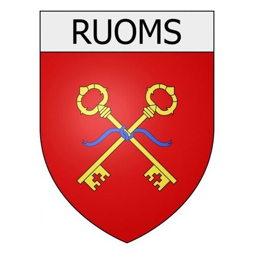 Ruoms 07 Ville Stickers Blason Autocollant Adhésif - Taille : 4 Cm