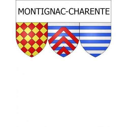 Montignac-Charente 16 Ville Stickers Blason Autocollant Adhésif - Taille : 17 Cm
