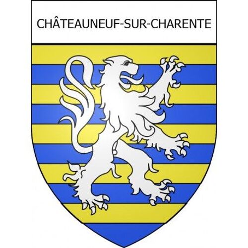 Châteauneuf-Sur-Charente 16 Ville Stickers Blason Autocollant Adhésif - Taille : 8 Cm