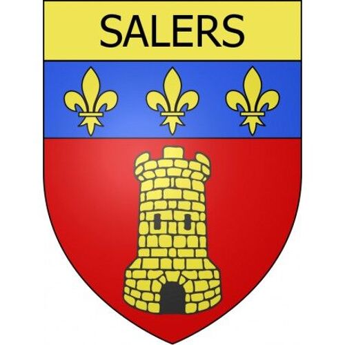 Salers 15 Ville Stickers Blason Autocollant Adhésif - Taille : 8 Cm