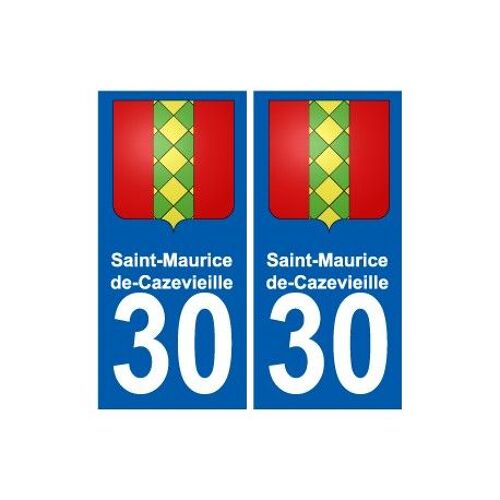 30 Saint-Maurice-De-Cazevieille Blason Autocollant Plaque Stickers Ville - Couleur : Droits - Angles : Droits