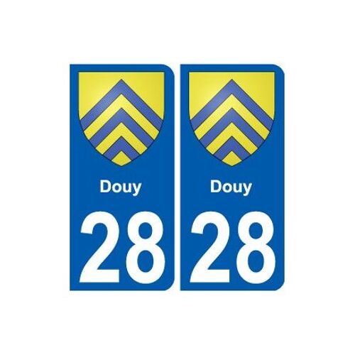 28 Douy Blason Autocollant Plaque Stickers Ville - Couleur : Arrondis - Angles : Arrondis