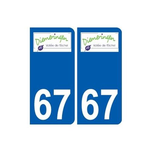 67 Diemeringen Logo Autocollant Plaque Stickers Ville - Couleur : Arrondis - Angles : Arrondis