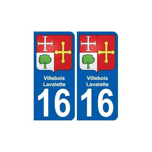 16 Villebois-Lavalette Blason Autocollant Plaque Stickers Ville - Couleur : Arrondis - Angles : Arrondis