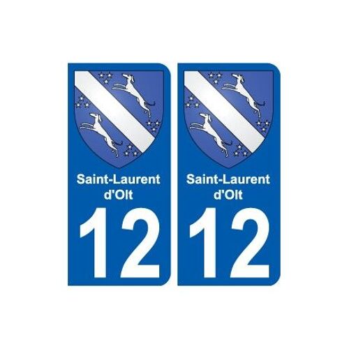 12 Saint-Laurent-D'olt Blason Autocollant Plaque Stickers Ville - Couleur : Arrondis - Angles : Arrondis