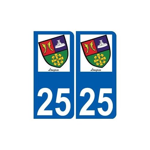 25 Lougres Logo Autocollant Plaque Stickers Ville - Couleur : Arrondis - Angles : Arrondis