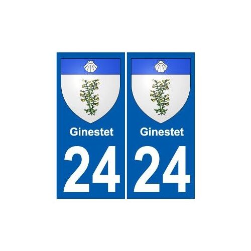 24 Ginestet Blason Autocollant Plaque Stickers Ville - Couleur : Droits - Angles : Droits